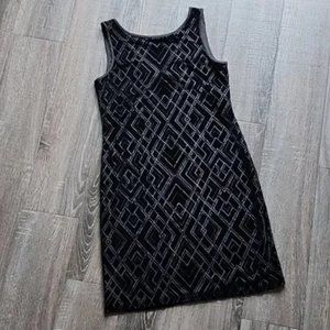 🍁 White House Black Market black velvet burnout Shift Dress 🍁